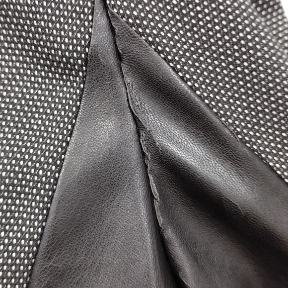 NWT Worthington Blazer Womens 16P Black Gray Faux Leather Office Career Retro - Picture 7 of 11